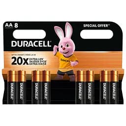 Батарейка Duracell AA лужні 8 шт. в упаковці (5000394006522 / 81417083 / 81480361) - мініатюра 2