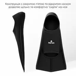 Короткі ласти для тренування в басейні Renvo Frio із закритою п'ятою чорний розмір 30-32 (SF100-01 30-32) - мініатюра 6