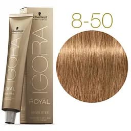 Перманентна фарба для сивого волосся Schwarzkopf Igora Royal Absolutes, відтінок 8-50 (світло-русий золотистий натуральний), 60 мл (2681816) - мініатюра 2
