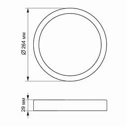 LED Світильник круглий накладний VIDEX 24W 5000K Black - мініатюра 5