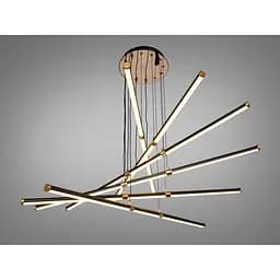 Підвісна LED люстра Romin 5 ліній чорна 70 Вт з пультом