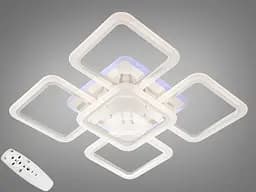 Біла LED люстра під стелю в спальню з підсвіткою, дімером, 125W