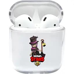 Прозорий силіконовий чохол Apple AirPods із малюнком - Mortis / Brawls Stars (KAP1102)