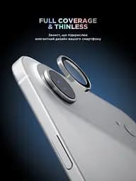 Захисне скло для камери Apple iPhone 17 Air, Supreme BI, сріблястий колір, з рамкою, глянцеве скло для захисту лінз, протиударне, прозоре, з клейовим шаром по контуру, не впливає на якість фото, ArmorStandart (ARM86449) - мініатюра 2