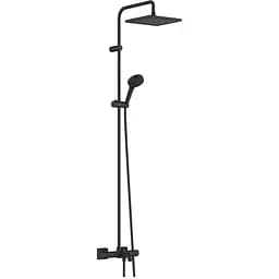 Душова система Hansgrohe Vernis Shape Showerpipe 240 1jet з термостатом Matt Black 26900670, Чорний матовий