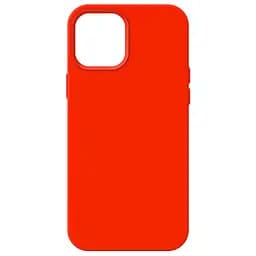 Силиконовый чехол для Apple iPhone 12 Pro Max, ICON2 Case, красный, противоударный, панель, защита всего корпуса, матовая поверхность Soft Touch, выступает над дисплеем, совместим с защитными стеклами и пленками, с микрофиброй