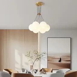 Люстра-пучок на 7 білих плафонів Ø 45 см | Line F | Арт. 1519/7 GD