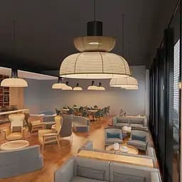 Люстра у чорному корпусі з білим абажуром Ø 60 см | Арт. PL 053-600 | Line F