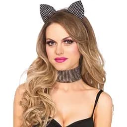 Набір кішечки зі стразами Leg Avenue Cat ear headband & choker set