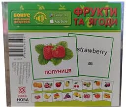 Карточки мини Фрукты, 110x110 мм, украинский, 45