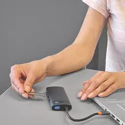 USB-Хаб Baseus Metal Gleam Series 6-in-1 Type-C gray - мініатюра 6