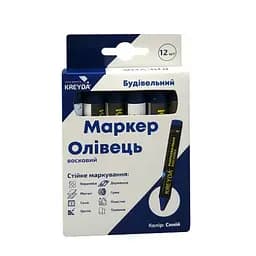 Маркер для розмітки - Універсальна крейда воскова синій 12шт. - мініатюра 3