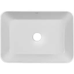 Умивальник накладна Qtap Virgo N прямокутна без донного клапана White QT18116308W, Білий