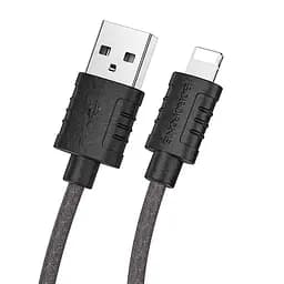 Кабель Borofone BX52 Airy - USB на Lightning - обплетення силіконова піна чорний