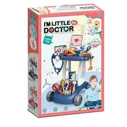 Набор доктора 8837-2, столик на колесах, ЕКГ-апарат, звук, свет, аксессуары, в коробке (6946617108279)