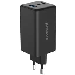 Сетевое зарядное устройство Proove Pocket GaN Max, черное, 100 Вт, 2xType-C (65 Вт + 30 Вт, PD3.0) / 1xUSB (30 Вт, QC3.0)