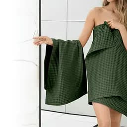 Рушник вафельний Cosas Greek Waffle Basil 25x50 см, смарагдовий - мініатюра 5