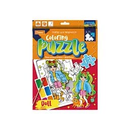 Детский пазл-раскраска с красками Кукла НТ-11-04