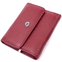 Шкіряний жіночий гаманець із монетницею ST Leather 19480 бордовий