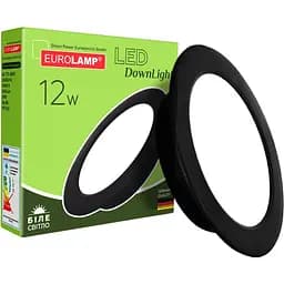 Світлодіодний світильник Eurolamp LED Downlight NEW 12W 4000K круглий чорний (LED-DLR-12/4(new)(black))
