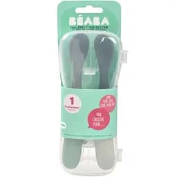 Набір силіконових ложок Beaba зелений/сірий 2 шт. (913574)