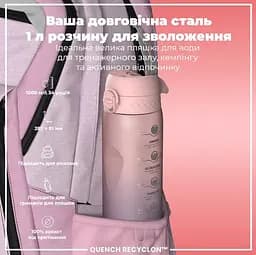 Пляшка для води ION8 1000 мл BPA Free Times To Drink (ЕКО пляшка) Periwinkle &amp;Rose (I8RF1000PPRMOT) - мініатюра 5