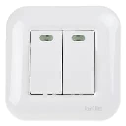 Выключатель Brille двойной внутренний TB-2VL Whiteite