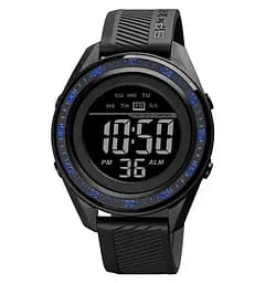 Чоловічий спортивний годинник Skmei 1638 (Синій кант з чорним циферблатом)