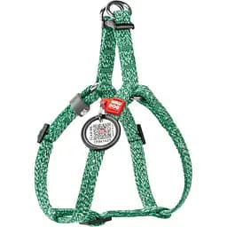 Шлея для котов и мини-собак Waudog Re-cotton, из восстановленного хлопка, с QR паспортом, XS, 28-40х1 см, зеленая (167018)