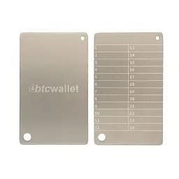 Металеві пластини Btcwallet White Plate для зберігання сід-фрази, 2 штуки + кріпильний болт