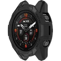 Чохол-бампер DK для Garmin Fenix ​​7X Силікон Outlines (016387) (black) - мініатюра 3