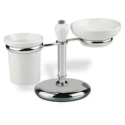 Стакан с мыльницей Stilhaus Nemi керамика белый хром N15M39, Белый
