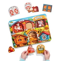 Деревянная трехслойная рамка-вкладыш "Ферма" Ubee ПСД174