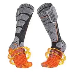 Носки с подогревом ZBHSWZ02 с блоком питания 4000mAh 38-44р. (Серые с черным)