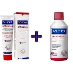Набор: зубная паста Vitis Anticaries 100 мл + ополаскиватель Vitis Anticaries Mouthwash 500 мл