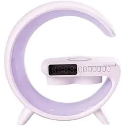 Портативна колонка Smart X BT/TF/Wireless Charger/USB/FM/AUX/Clock UR126 c RGB-підсвічуванням 15 Вт, біла