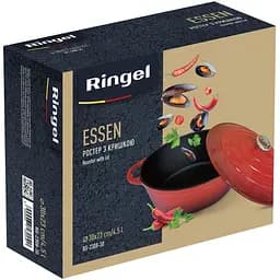 Гусятниця Ringel Essen Ростер, з кришкою, 30х23х11 см, 4,5 л, червона (RG-2308-30) - мініатюра 5