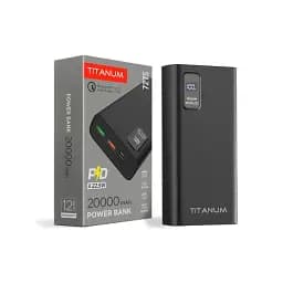Повербанк TITANUM TPB-727S 22.5W QC+PD чорний 20000mAh Power Bank
