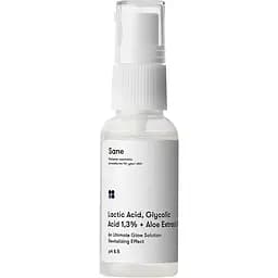Сироватка для обличчя Sane Lactic Acid, Glycolic Acid 1.3% + Aloe Extract, 30 мл