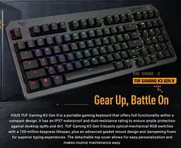 Клавiатура Asus TUF Gaming K3 Gen II Opti-Mech RGB 97key Switches ABS Black (90MP0390-BKMA00)_promo - мініатюра 3