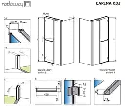 Душова кабіна Radaway Carena KDJ 100Lx90x195 34444-01-08NL - мініатюра 4
