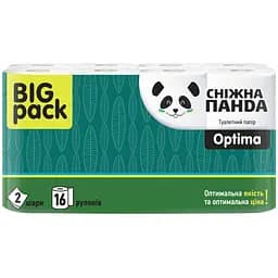 Туалетная бумага Снежная панда Optima 2 слоя 16 рулонов