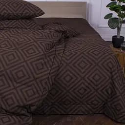 Простыня MirSon Ranforce Elite 17-0624 Geometry Brown 220х150 см (2200008204129)