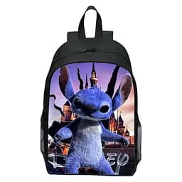 Рюкзак дитячий Стіч (Stitch) з принтом, шкільний рюкзак для хлопчика та дівчинки, чорний