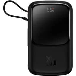Зовнішній акумулятор Baseus Qpow Pro Digital Display Fast Charge 10000mAh 20W (Type-C cable) Black (PPQD020001)