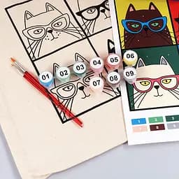 Екосумка-розмальовка, Коти в окулярах , бавовна 220 г/м2, 38х42см, ROSA Talent - мініатюра 4