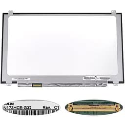 Матриця 17.3" N173HCE-G32 1920 х 1080, 40pin eDP, IPS , 120HZ, колір 16.7M 99% sRGB, LED, SLIM вертикальні вушка, матова, роз'єм зліва внизу для ноутбука