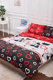 Комплект постельного белья Moon&Star семейный 160х220х2 наволочки 4х50х70 Love Cats Бязь Gold Люкс