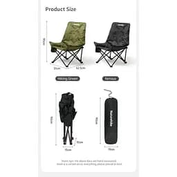 Стілець складаний Naturehike CNK2450JJ020, оливковий зелений - мініатюра 9