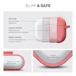 Силіконовий чохол для навушників Apple AirPods Pro 2 2022, Hang Case, рожевий, ультратонкий захисний кейс товщиною 2 мм, захист від подряпин, пилу та ударів, компактний, з карабіном для кріплення, ArmorStandart (ARM68588) - мініатюра 3